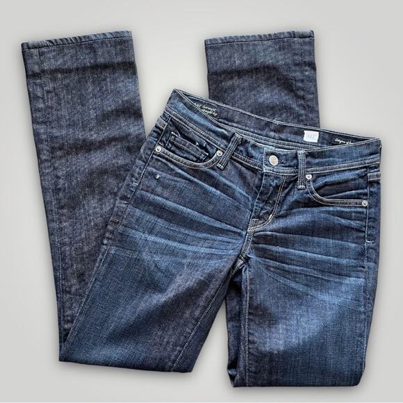 CITIZENS OF HUMANITY 142 AVA LOW RISE STRAIGHT LEG Y2K DARK JEANS 27 - Picture 3 of 7
